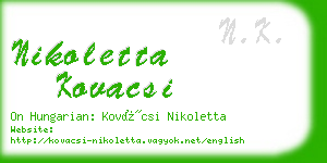 nikoletta kovacsi business card